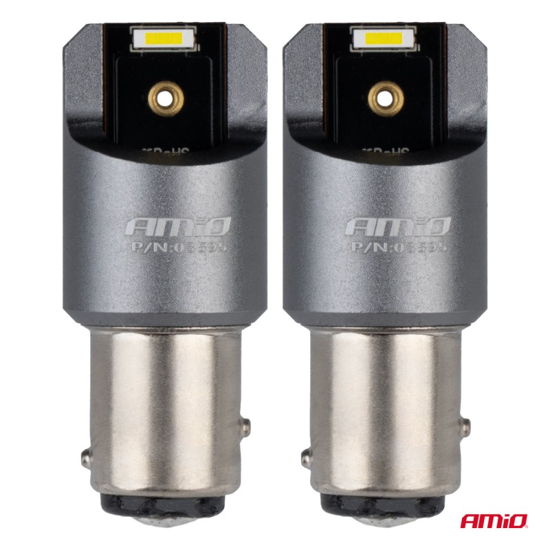 ΛΑΜΠΑΚΙΑ P21/5W BAY15d 12/24V 6.000K 2xSMD LED FULL CAN-BUS ΛΕΥΚΟ PRO SERIES AMIO - 2 Τεμ. - Amio - 03595/AM ΛΑΜΠΑΚΙΑ P21/5W BAY15d 12/24V 6.000K 2xSMD LED FULL CAN-BUS ΛΕΥΚΟ PRO SERIES AMIO - 2 Τεμ. - Amio - 03595/AM