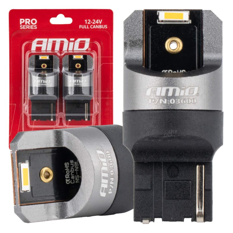 ΛΑΜΠΑΚΙΑ WY21W 7440 12/24V 6.000K 2xSMD LED FULL CAN-BUS ΠΟΡΤΟΚΑΛΙ PRO SERIES AMIO - 2 Τεμ. - Amio - 03600/AM ΛΑΜΠΑΚΙΑ WY21W 7440 12/24V 6.000K 2xSMD LED FULL CAN-BUS ΠΟΡΤΟΚΑΛΙ PRO SERIES AMIO - 2 Τεμ. - Amio - 03600/AM