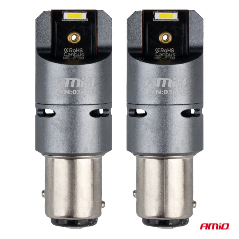 P21/5W BAY15s 12/24V 6.000K 2xSMD LED(ΜΕ ΑΝΕΜΙΣΤΗΡΑΚΙ) FULL CAN-BUS ΛΕΥΚΟ PRO SERIES AMIO - 2 Τεμ. - Amio - 03605/AM P21/5W BAY15s 12/24V 6.000K 2xSMD LED(ΜΕ ΑΝΕΜΙΣΤΗΡΑΚΙ) FULL CAN-BUS ΛΕΥΚΟ PRO SERIES AMIO - 2 Τεμ. - Amio - 03605/AM