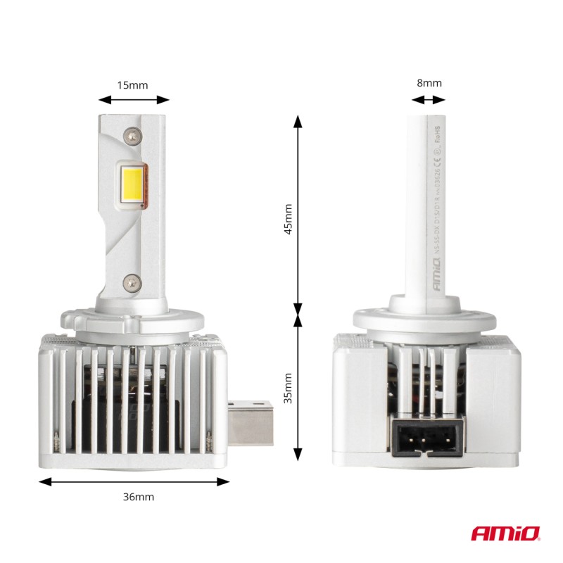 ΛΑΜΠΕΣ LED D1S/D1R 12V 6.000K 6800lm CAN-BUS D-BASIC SERIES AMIO - 2 Τεμ. - Amio - 03626/AM ΛΑΜΠΕΣ LED D1S/D1R 12V 6.000K 6800lm CAN-BUS D-BASIC SERIES AMIO - 2 Τεμ. - Amio - 03626/AM