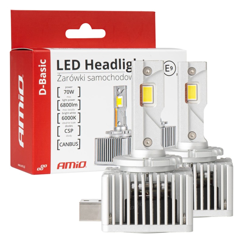 ΛΑΜΠΕΣ LED D3S/D8R 12V 6.000K 6800lm CAN-BUS D-BASIC SERIES AMIO - 2 Τεμ. - Amio - 03628/AM ΛΑΜΠΕΣ LED D3S/D8R 12V 6.000K 6800lm CAN-BUS D-BASIC SERIES AMIO - 2 Τεμ. - Amio - 03628/AM