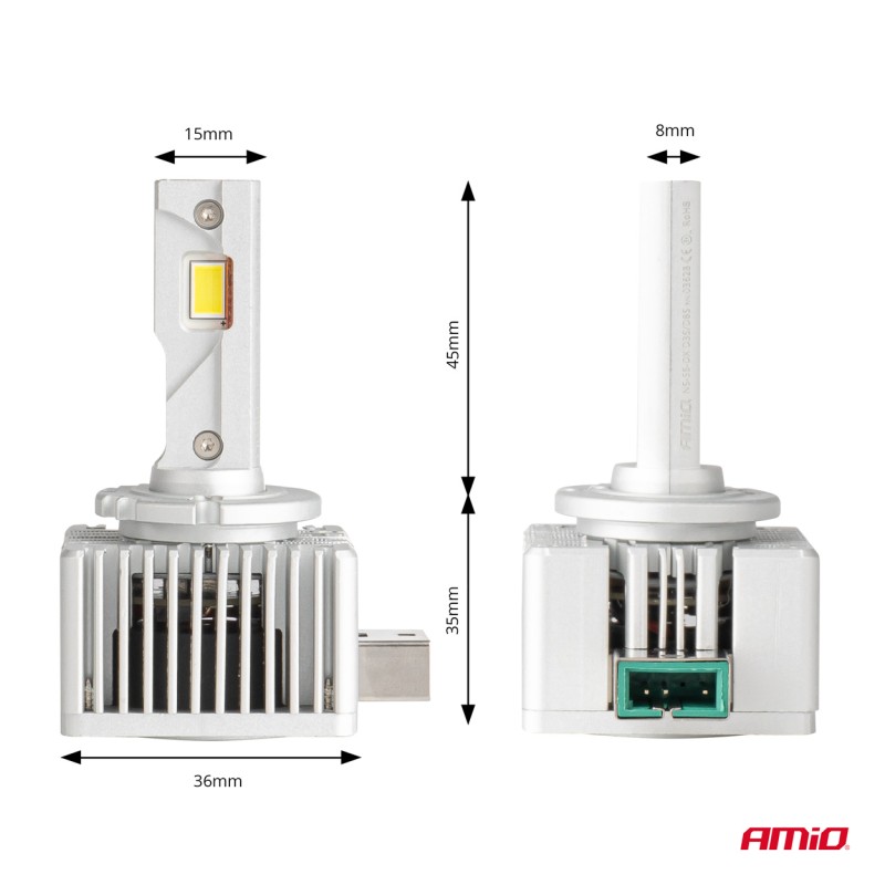 ΛΑΜΠΕΣ LED D3S/D8R 12V 6.000K 6800lm CAN-BUS D-BASIC SERIES AMIO - 2 Τεμ. - Amio - 03628/AM ΛΑΜΠΕΣ LED D3S/D8R 12V 6.000K 6800lm CAN-BUS D-BASIC SERIES AMIO - 2 Τεμ. - Amio - 03628/AM