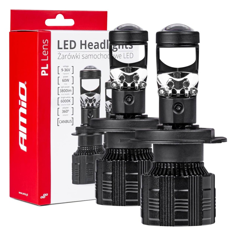 ΛΑΜΠΕΣ H4 PL-LENS SERIES 9>36V 60W 5.000K 3.800lm LED 2x4575 SMD CAN-BUS ΜΕ ΠΡΟΤΖΕΚΤΟΡΑ AMIO - 2 Τεμ. - Amio - 03667/AM ΛΑΜΠΕΣ H4 PL-LENS SERIES 9>36V 60W 5.000K 3.800lm LED 2x4575 SMD CAN-BUS ΜΕ ΠΡΟΤΖΕΚΤΟΡΑ AMIO - 2 Τεμ. - Amio - 03667/AM