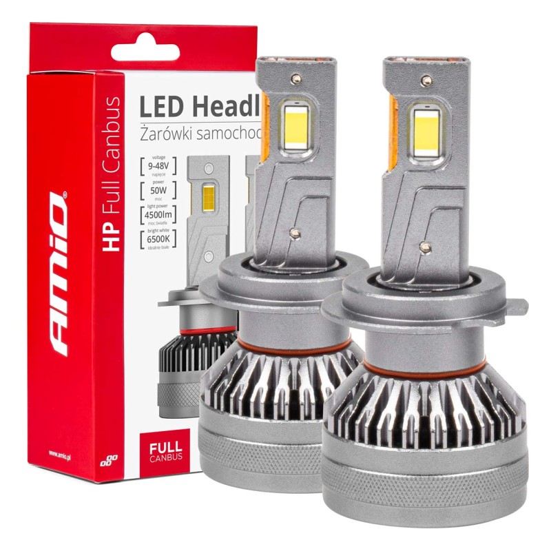 ΛΑΜΠΕΣ H7 9>48V 6.500K 4.500lm 50W HP SERIES LED CAN-BUS (ΜΕ ΨΥΚΤΡΑ AMIO - 2 Τεμ. - Amio - 03674/AM ΛΑΜΠΕΣ H7 9>48V 6.500K 4.500lm 50W HP SERIES LED CAN-BUS (ΜΕ ΨΥΚΤΡΑ AMIO - 2 Τεμ. - Amio - 03674/AM