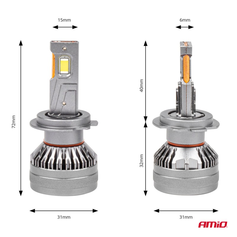ΛΑΜΠΕΣ H7 9>48V 6.500K 4.500lm 50W HP SERIES LED CAN-BUS (ΜΕ ΨΥΚΤΡΑ AMIO - 2 Τεμ. - Amio - 03674/AM ΛΑΜΠΕΣ H7 9>48V 6.500K 4.500lm 50W HP SERIES LED CAN-BUS (ΜΕ ΨΥΚΤΡΑ AMIO - 2 Τεμ. - Amio - 03674/AM