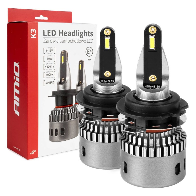 ΛΑΜΠΕΣ H7-1 9>16V 6.000K 5.400lm 60W K3 SERIES LED CAN-BUS (ΜΕ ΨΥΚΤΡΑ) AMIO - 2 Τεμ. - Amio - 03684/AM ΛΑΜΠΕΣ H7-1 9>16V 6.000K 5.400lm 60W K3 SERIES LED CAN-BUS (ΜΕ ΨΥΚΤΡΑ) AMIO - 2 Τεμ. - Amio - 03684/AM