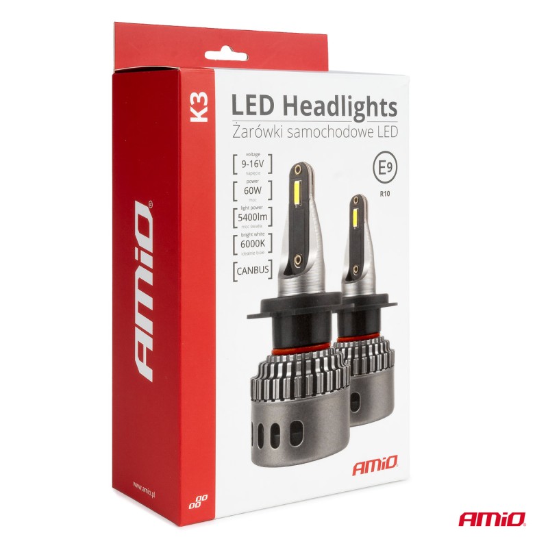 ΛΑΜΠΕΣ H7-1 9>16V 6.000K 5.400lm 60W K3 SERIES LED CAN-BUS (ΜΕ ΨΥΚΤΡΑ) AMIO - 2 Τεμ. - Amio - 03684/AM ΛΑΜΠΕΣ H7-1 9>16V 6.000K 5.400lm 60W K3 SERIES LED CAN-BUS (ΜΕ ΨΥΚΤΡΑ) AMIO - 2 Τεμ. - Amio - 03684/AM