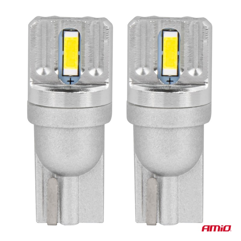 ΛΑΜΠΑΚΙΑ LED T10 W5W 12/24V LED 2x1860SMD STANDARD ΛΕΥΚΑ ΑΜΙΟ - 2 ΤΕΜ. - Amio - 03719/AM ΛΑΜΠΑΚΙΑ LED T10 W5W 12/24V LED 2x1860SMD STANDARD ΛΕΥΚΑ ΑΜΙΟ - 2 ΤΕΜ. - Amio - 03719/AM