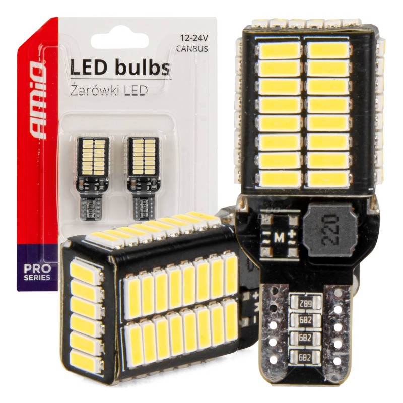 ΛΑΜΠΑΚΙΑ T15e W16W 12/24V 54x4014 SMD LED CAN-BUS PRO SERIES AMIO - 2 Τεμ. - Amio - 03724/AM ΛΑΜΠΑΚΙΑ T15e W16W 12/24V 54x4014 SMD LED CAN-BUS PRO SERIES AMIO - 2 Τεμ. - Amio - 03724/AM