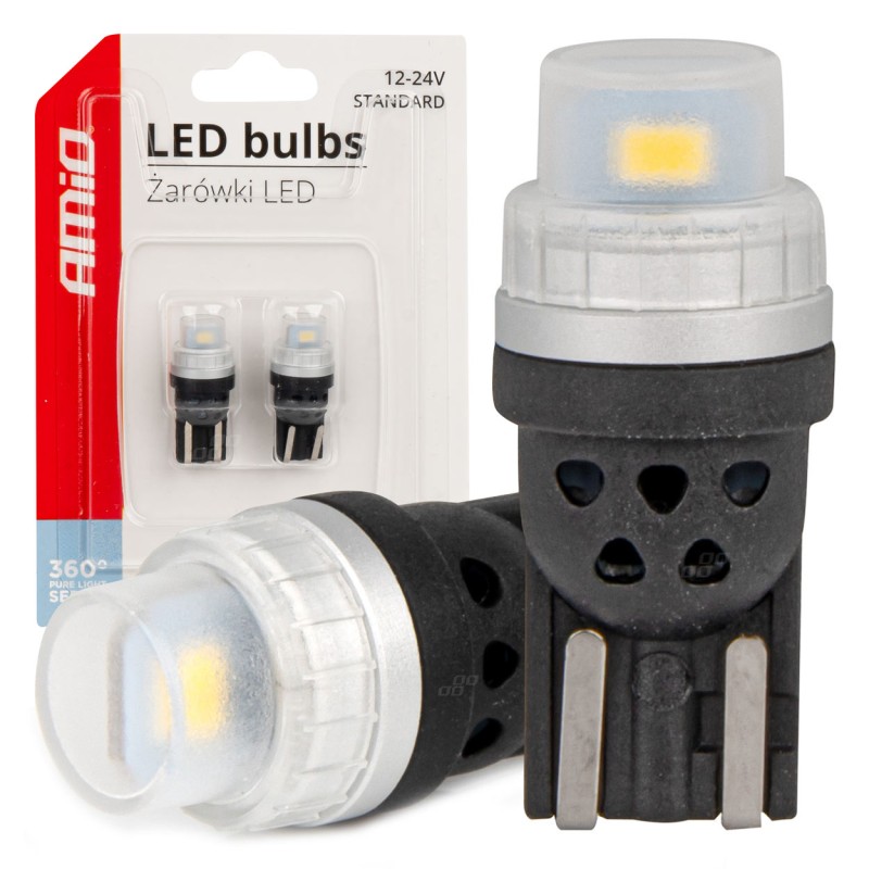 ΛΑΜΠΑΚΙΑ T10 W5W 12/24V 2x3020 SMD LED ΛΕΥΚΟ PURE LIGHT SERIES AMIO - 2 Τεμ. - Amio - 03726/AM ΛΑΜΠΑΚΙΑ T10 W5W 12/24V 2x3020 SMD LED ΛΕΥΚΟ PURE LIGHT SERIES AMIO - 2 Τεμ. - Amio - 03726/AM