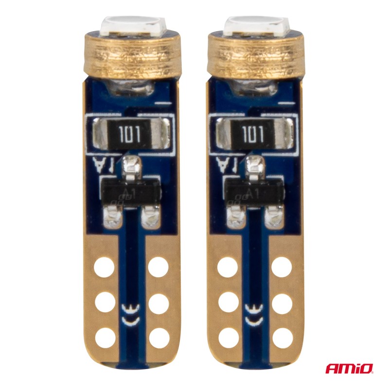 ΛΑΜΠΑΚΙΑ T5 W1W 12V 1SMD LED ΜΠΛΕ AMIO - 2 ΤΕΜ. - Amio - 03728/AM