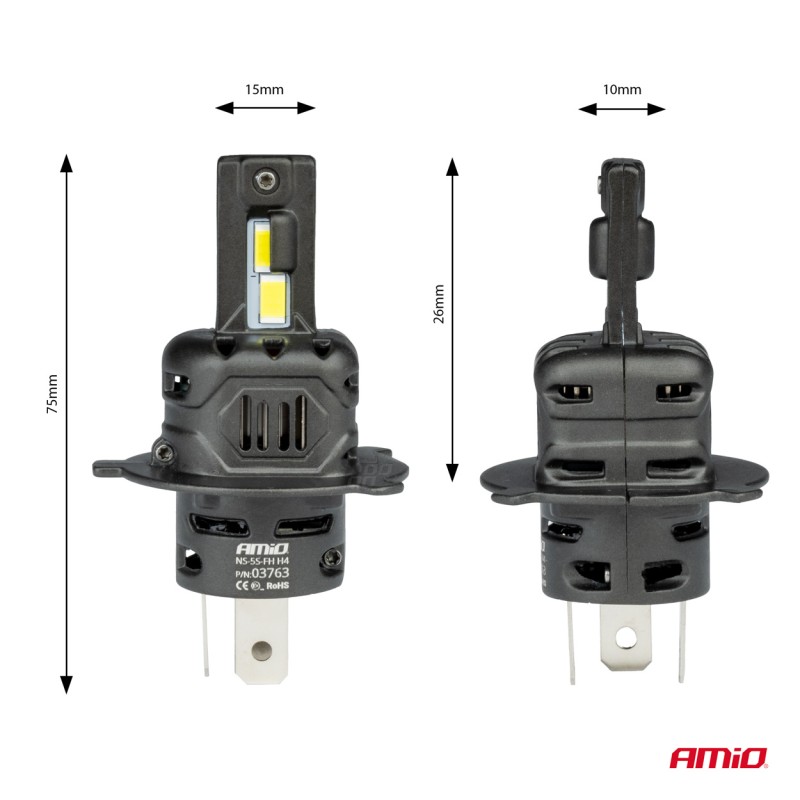 ΛΑΜΠΕΣ LED H4 12V 44W 6.500K 3.936lm CSP X4 SERIES AVIATOR PLUG & PLAY ΑΜΙΟ - 2 ΤΕΜ. - Amio - 03763/AM ΛΑΜΠΕΣ LED H4 12V 44W 6.500K 3.936lm CSP X4 SERIES AVIATOR PLUG & PLAY ΑΜΙΟ - 2 ΤΕΜ. - Amio - 03763/AM
