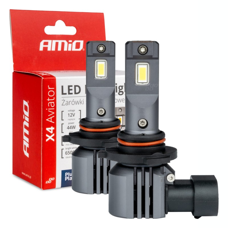 ΛΑΜΠΕΣ LED HB3 12V 44W 6.500K 3.936lm LED X4 SERIES AVIATOR PLUG & PLAY AMIO - 2 ΤΕΜ. - Amio - 03766/AM ΛΑΜΠΕΣ LED HB3 12V 44W 6.500K 3.936lm LED X4 SERIES AVIATOR PLUG & PLAY AMIO - 2 ΤΕΜ. - Amio - 03766/AM