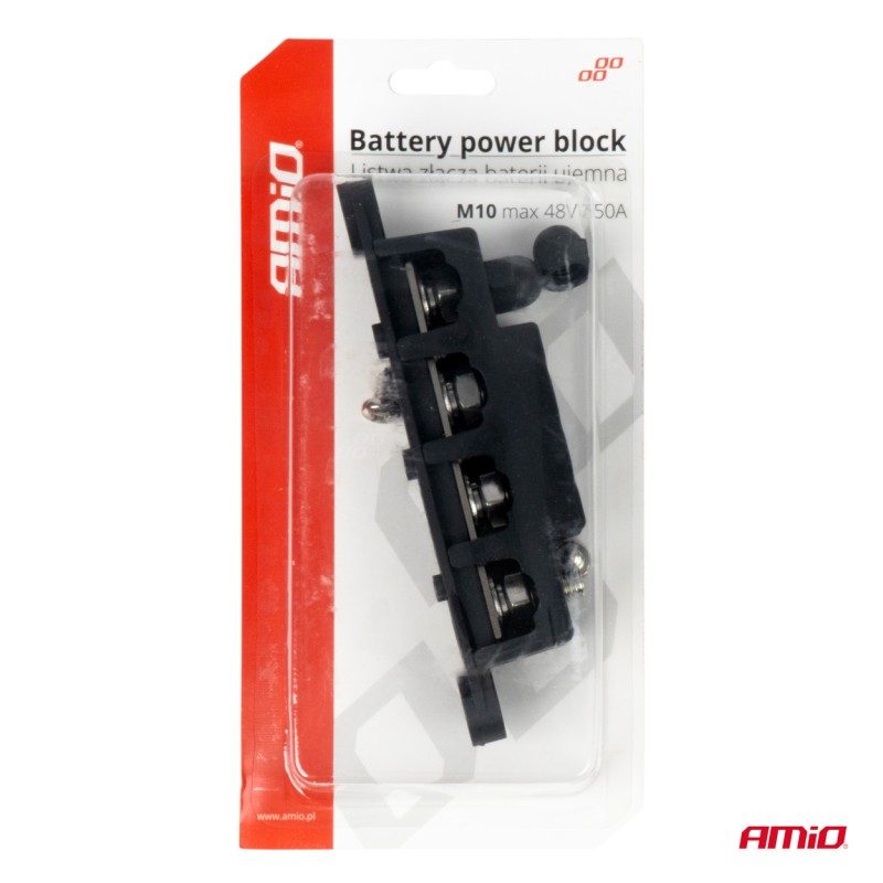 ΜΠΑΡΑ ΚΑΛΩΔΙΩΝ / ΤΕΡΜΑΤΙΚΟ 4 ΘΕΣΕΩΝ M10 max 48V AMIO - 1 Τεμ. - Amio - 03811/AM ΜΠΑΡΑ ΚΑΛΩΔΙΩΝ / ΤΕΡΜΑΤΙΚΟ 4 ΘΕΣΕΩΝ M10 max 48V AMIO - 1 Τεμ. - Amio - 03811/AM