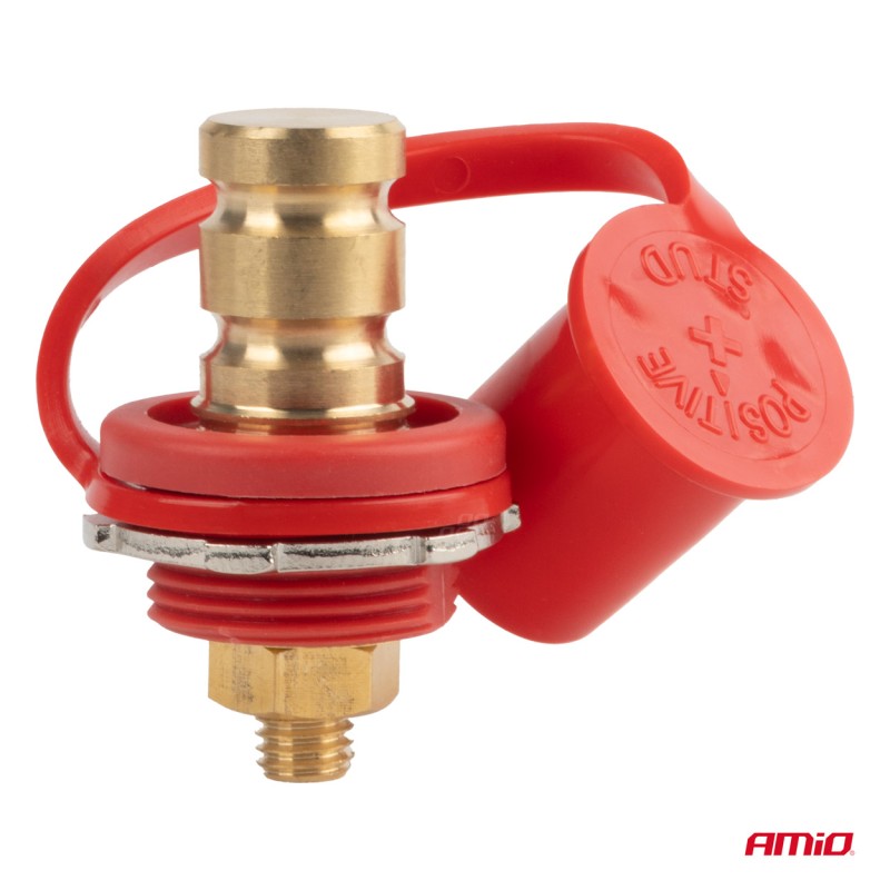 ΠΟΛΟΣ ΜΠΑΤΑΡΙΑΣ ΘΕΤΙΚΟΣ 3/8'' M10 max.48V 250A ΣΕ ΚΟΚΚΙΝΟ ΧΡΩΜΑ ΜΕ ΚΑΠΑΚΙ AMIO - 1 Τεμ. - Amio - 03814/AM ΠΟΛΟΣ ΜΠΑΤΑΡΙΑΣ ΘΕΤΙΚΟΣ 3/8'' M10 max.48V 250A ΣΕ ΚΟΚΚΙΝΟ ΧΡΩΜΑ ΜΕ ΚΑΠΑΚΙ AMIO - 1 Τεμ. - Amio - 03814/AM
