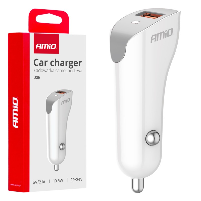ΦΟΡΤΙΣΤΗΣ ΑΝΑΠΤΗΡΑ 12/24V ΜΕ 1 ΘΥΡΑ USB 10.5W 5V/2.1A ΛΕΥΚΟΣ AMIO - 1 Τεμ. - Amio - 03873/AM ΦΟΡΤΙΣΤΗΣ ΑΝΑΠΤΗΡΑ 12/24V ΜΕ 1 ΘΥΡΑ USB 10.5W 5V/2.1A ΛΕΥΚΟΣ AMIO - 1 Τεμ. - Amio - 03873/AM