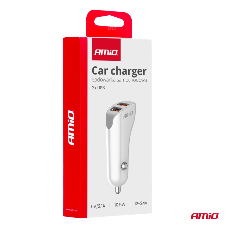 ΦΟΡΤΙΣΤΗΣ ΑΝΑΠΤΗΡΑ 12/24V ΜΕ 2 ΘΥΡΕΣ 2xUSB 10.5W 5V/2.1A ΛΕΥΚΟ AMIO - 1 Τεμ. - Amio - 03874/AM ΦΟΡΤΙΣΤΗΣ ΑΝΑΠΤΗΡΑ 12/24V ΜΕ 2 ΘΥΡΕΣ 2xUSB 10.5W 5V/2.1A ΛΕΥΚΟ AMIO - 1 Τεμ. - Amio - 03874/AM