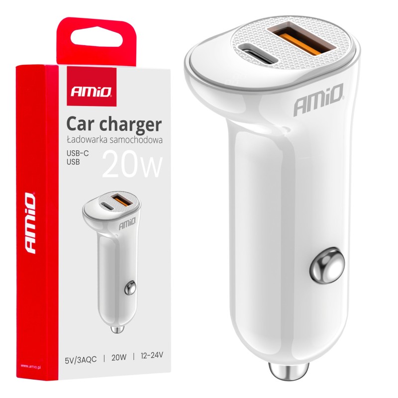 ΦΟΡΤΙΣΤΗΣ ΑΝΑΠΤΗΡΑ 12/24V ΜΕ 2 ΘΥΡΕΣ USB-C+USB 20W 5V/3AQC ΤΑΧΕΙΑΣ ΦΟΡΤΙΣΗΣ ΛΕΥΚΟΣ AMIO - 1 Τεμ. - Amio - 03875/AM ΦΟΡΤΙΣΤΗΣ ΑΝΑΠΤΗΡΑ 12/24V ΜΕ 2 ΘΥΡΕΣ USB-C+USB 20W 5V/3AQC ΤΑΧΕΙΑΣ ΦΟΡΤΙΣΗΣ ΛΕΥΚΟΣ AMIO - 1 Τεμ. - Amio - 03875/AM