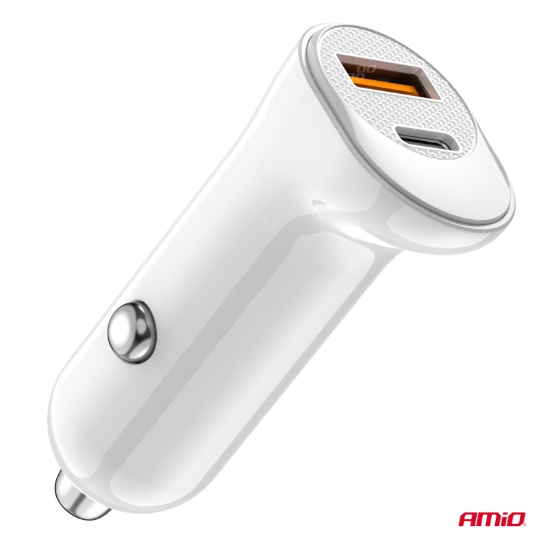 ΦΟΡΤΙΣΤΗΣ ΑΝΑΠΤΗΡΑ 12/24V ΜΕ 2 ΘΥΡΕΣ USB-C+USB 20W 5V/3AQC ΤΑΧΕΙΑΣ ΦΟΡΤΙΣΗΣ ΛΕΥΚΟΣ AMIO - 1 Τεμ. - Amio - 03875/AM ΦΟΡΤΙΣΤΗΣ ΑΝΑΠΤΗΡΑ 12/24V ΜΕ 2 ΘΥΡΕΣ USB-C+USB 20W 5V/3AQC ΤΑΧΕΙΑΣ ΦΟΡΤΙΣΗΣ ΛΕΥΚΟΣ AMIO - 1 Τεμ. - Amio - 03875/AM