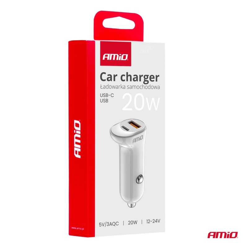 ΦΟΡΤΙΣΤΗΣ ΑΝΑΠΤΗΡΑ 12/24V ΜΕ 2 ΘΥΡΕΣ USB-C+USB 20W 5V/3AQC ΤΑΧΕΙΑΣ ΦΟΡΤΙΣΗΣ ΛΕΥΚΟΣ AMIO - 1 Τεμ. - Amio - 03875/AM ΦΟΡΤΙΣΤΗΣ ΑΝΑΠΤΗΡΑ 12/24V ΜΕ 2 ΘΥΡΕΣ USB-C+USB 20W 5V/3AQC ΤΑΧΕΙΑΣ ΦΟΡΤΙΣΗΣ ΛΕΥΚΟΣ AMIO - 1 Τεμ. - Amio - 03875/AM