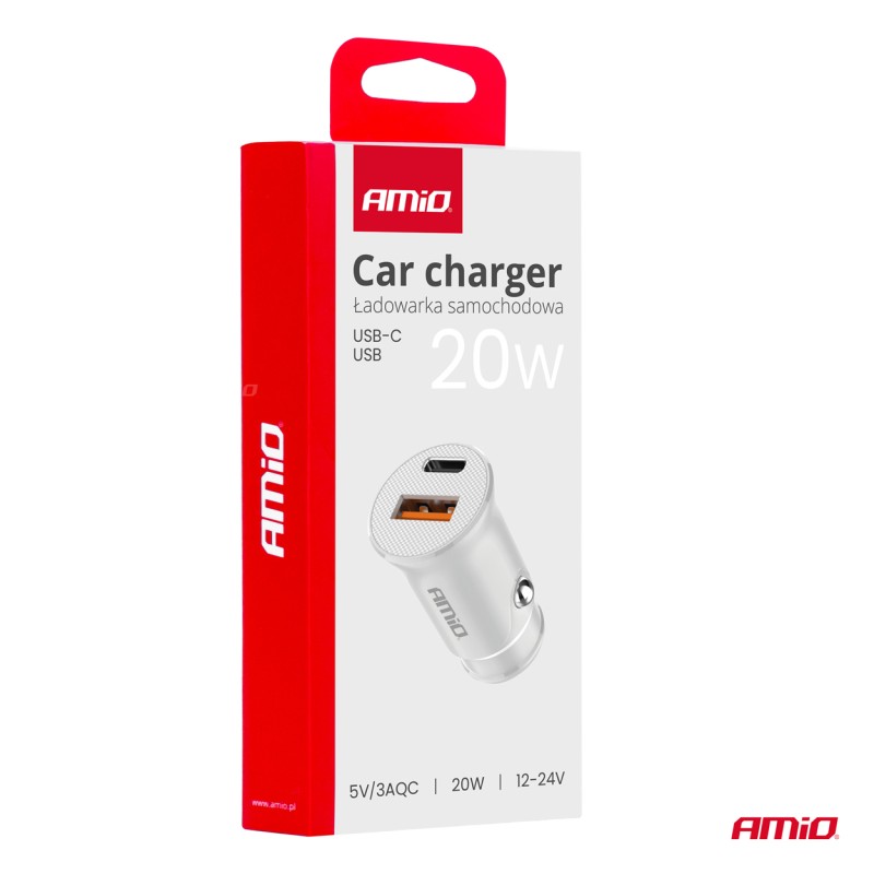 ΦΟΡΤΙΣΤΗΣ ΑΝΑΠΤΗΡΑ 12/24V ΜΕ 2 ΘΥΡΕΣ USB-C+USB 20W 5V/3AQC ΤΑΧΕΙΑΣ ΦΟΡΤΙΣΗΣ ΛΕΥΚΟΣ AMIO - 1 Τεμ. - Amio - 03877/AM ΦΟΡΤΙΣΤΗΣ ΑΝΑΠΤΗΡΑ 12/24V ΜΕ 2 ΘΥΡΕΣ USB-C+USB 20W 5V/3AQC ΤΑΧΕΙΑΣ ΦΟΡΤΙΣΗΣ ΛΕΥΚΟΣ AMIO - 1 Τεμ. - Amio - 03877/AM