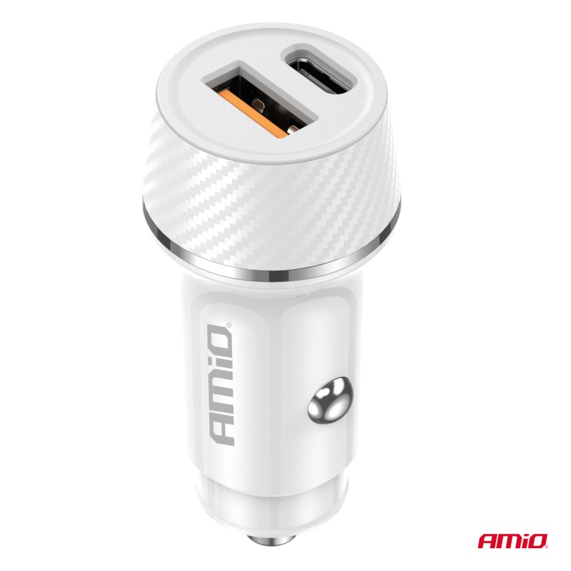 ΦΟΡΤΙΣΤΗΣ ΑΝΑΠΤΗΡΑ 12/24V ΜΕ 2 ΘΥΡΕΣ USB-C+USB 20W 5V/3AQC ΤΑΧΕΙΑΣ ΦΟΡΤΙΣΗΣ ΛΕΥΚΟΣ AMIO - 1 Τεμ. - Amio - 03878/AM ΦΟΡΤΙΣΤΗΣ ΑΝΑΠΤΗΡΑ 12/24V ΜΕ 2 ΘΥΡΕΣ USB-C+USB 20W 5V/3AQC ΤΑΧΕΙΑΣ ΦΟΡΤΙΣΗΣ ΛΕΥΚΟΣ AMIO - 1 Τεμ. - Amio - 03878/AM