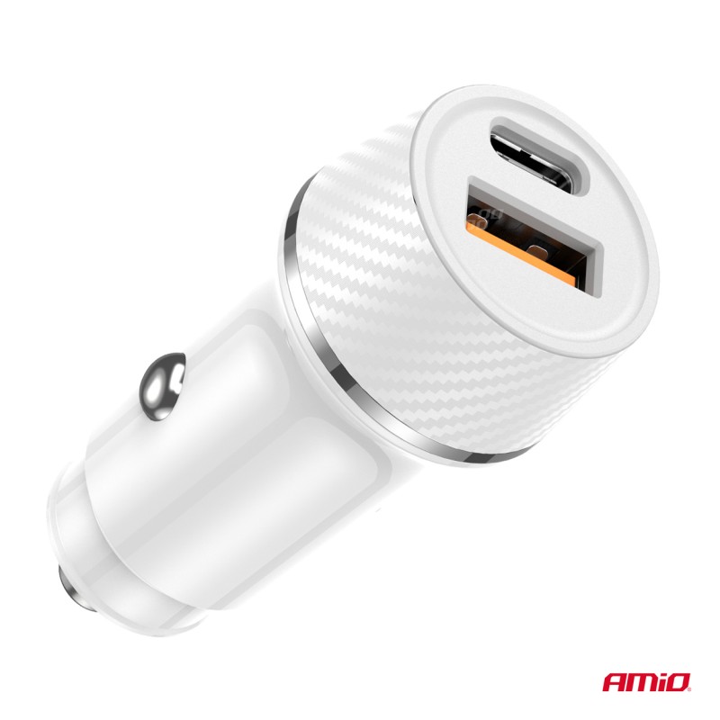 ΦΟΡΤΙΣΤΗΣ ΑΝΑΠΤΗΡΑ 12/24V ΜΕ 2 ΘΥΡΕΣ USB-C+USB 20W 5V/3AQC ΤΑΧΕΙΑΣ ΦΟΡΤΙΣΗΣ ΛΕΥΚΟΣ AMIO - 1 Τεμ. - Amio - 03878/AM ΦΟΡΤΙΣΤΗΣ ΑΝΑΠΤΗΡΑ 12/24V ΜΕ 2 ΘΥΡΕΣ USB-C+USB 20W 5V/3AQC ΤΑΧΕΙΑΣ ΦΟΡΤΙΣΗΣ ΛΕΥΚΟΣ AMIO - 1 Τεμ. - Amio - 03878/AM