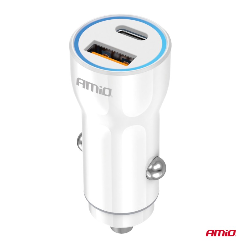 ΦΟΡΤΙΣΤΗΣ ΑΝΑΠΤΗΡΑ 12/24V ΜΕ 2 ΘΥΡΕΣ USB-C+USB 20W 5V/3AQC ΤΑΧΕΙΑΣ ΦΟΡΤΙΣΗΣ ΛΕΥΚΟAMIO - 1 Τεμ. - Amio - 03881/AM ΦΟΡΤΙΣΤΗΣ ΑΝΑΠΤΗΡΑ 12/24V ΜΕ 2 ΘΥΡΕΣ USB-C+USB 20W 5V/3AQC ΤΑΧΕΙΑΣ ΦΟΡΤΙΣΗΣ ΛΕΥΚΟAMIO - 1 Τεμ. - Amio - 03881/AM