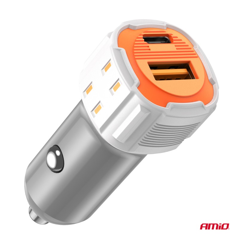ΦΟΡΤΙΣΤΗΣ ΑΝΑΠΤΗΡΑ 12/24V ΜΕ 2 ΘΥΡΕΣ USB-C+USB 20W 5V/3AQC ΤΑΧΕΙΑΣ ΦΟΡΤΙΣΗΣ ΛΕΥΚΟΣ AMIO - 1 Τεμ. - Amio - 03882/AM ΦΟΡΤΙΣΤΗΣ ΑΝΑΠΤΗΡΑ 12/24V ΜΕ 2 ΘΥΡΕΣ USB-C+USB 20W 5V/3AQC ΤΑΧΕΙΑΣ ΦΟΡΤΙΣΗΣ ΛΕΥΚΟΣ AMIO - 1 Τεμ. - Amio - 03882/AM