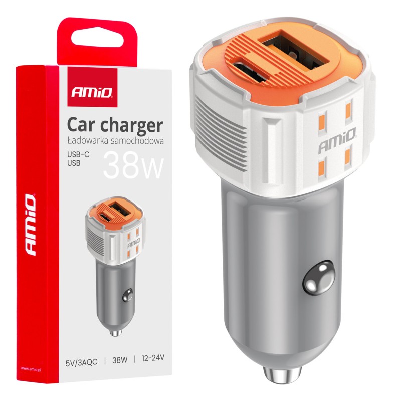 ΦΟΡΤΙΣΤΗΣ ΑΝΑΠΤΗΡΑ 12/24V ΜΕ 2 ΘΥΡΕΣ USB-C+USB 38W 5V/3AQC ΤΑΧΕΙΑΣ ΦΟΡΤΙΣΗΣ ΛΕΥΚΟΣ AMIO - 1 Τεμ. - Amio - 03883/AM ΦΟΡΤΙΣΤΗΣ ΑΝΑΠΤΗΡΑ 12/24V ΜΕ 2 ΘΥΡΕΣ USB-C+USB 38W 5V/3AQC ΤΑΧΕΙΑΣ ΦΟΡΤΙΣΗΣ ΛΕΥΚΟΣ AMIO - 1 Τεμ. - Amio - 03883/AM