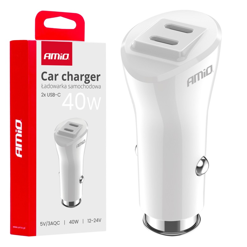 ΦΟΡΤΙΣΤΗΣ ΑΝΑΠΤΗΡΑ 12/24V ΜΕ 2 ΘΥΡΕΣ 2xUSB-C 40W 5V/3AQC ΤΑΧΕΙΑΣ ΦΟΡΤΙΣΗΣ ΛΕΥΚΟΣ AMIO - 1 Τεμ. - Amio - 03884/AM ΦΟΡΤΙΣΤΗΣ ΑΝΑΠΤΗΡΑ 12/24V ΜΕ 2 ΘΥΡΕΣ 2xUSB-C 40W 5V/3AQC ΤΑΧΕΙΑΣ ΦΟΡΤΙΣΗΣ ΛΕΥΚΟΣ AMIO - 1 Τεμ. - Amio - 03884/AM