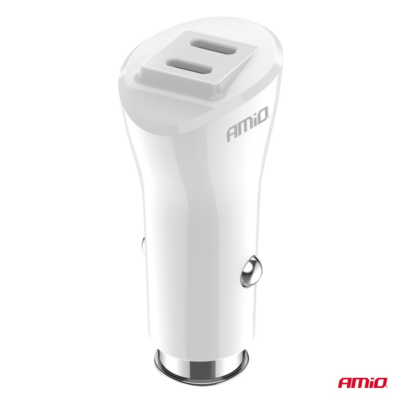 ΦΟΡΤΙΣΤΗΣ ΑΝΑΠΤΗΡΑ 12/24V ΜΕ 2 ΘΥΡΕΣ 2xUSB-C 40W 5V/3AQC ΤΑΧΕΙΑΣ ΦΟΡΤΙΣΗΣ ΛΕΥΚΟΣ AMIO - 1 Τεμ. - Amio - 03884/AM ΦΟΡΤΙΣΤΗΣ ΑΝΑΠΤΗΡΑ 12/24V ΜΕ 2 ΘΥΡΕΣ 2xUSB-C 40W 5V/3AQC ΤΑΧΕΙΑΣ ΦΟΡΤΙΣΗΣ ΛΕΥΚΟΣ AMIO - 1 Τεμ. - Amio - 03884/AM