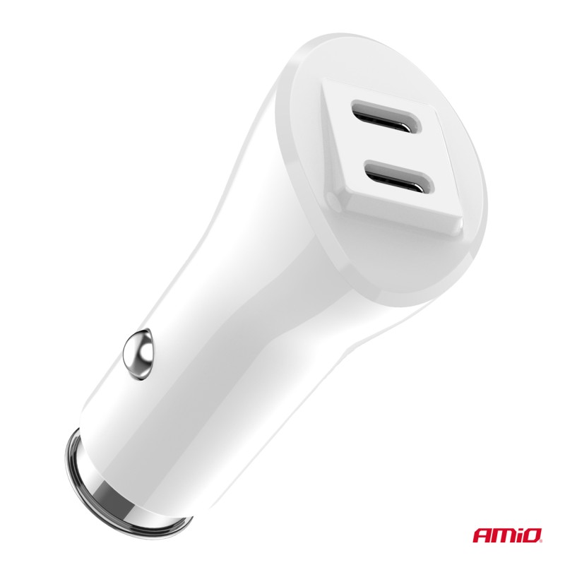 ΦΟΡΤΙΣΤΗΣ ΑΝΑΠΤΗΡΑ 12/24V ΜΕ 2 ΘΥΡΕΣ 2xUSB-C 40W 5V/3AQC ΤΑΧΕΙΑΣ ΦΟΡΤΙΣΗΣ ΛΕΥΚΟΣ AMIO - 1 Τεμ. - Amio - 03884/AM ΦΟΡΤΙΣΤΗΣ ΑΝΑΠΤΗΡΑ 12/24V ΜΕ 2 ΘΥΡΕΣ 2xUSB-C 40W 5V/3AQC ΤΑΧΕΙΑΣ ΦΟΡΤΙΣΗΣ ΛΕΥΚΟΣ AMIO - 1 Τεμ. - Amio - 03884/AM