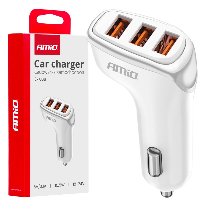 ΦΟΡΤΙΣΤΗΣ ΑΝΑΠΤΗΡΑ 12/24V ΜΕ 3 ΘΥΡΕΣ 3xUSB 15.5W 5V/3.1A ΛΕΥΚΟΣ AMIO - 1 Τεμ. - Amio - 03885/AM ΦΟΡΤΙΣΤΗΣ ΑΝΑΠΤΗΡΑ 12/24V ΜΕ 3 ΘΥΡΕΣ 3xUSB 15.5W 5V/3.1A ΛΕΥΚΟΣ AMIO - 1 Τεμ. - Amio - 03885/AM