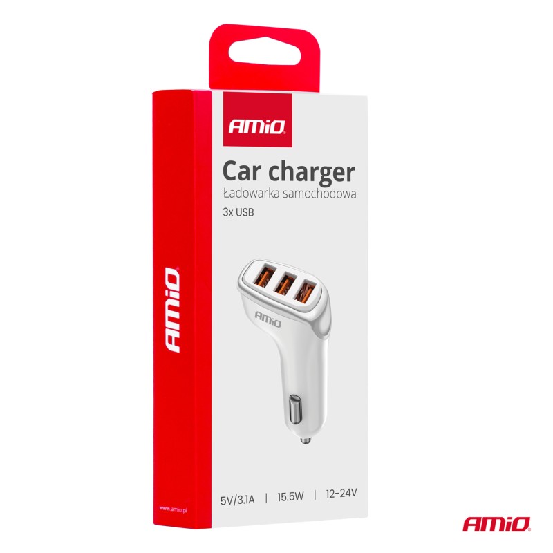 ΦΟΡΤΙΣΤΗΣ ΑΝΑΠΤΗΡΑ 12/24V ΜΕ 3 ΘΥΡΕΣ 3xUSB 15.5W 5V/3.1A ΛΕΥΚΟΣ AMIO - 1 Τεμ. - Amio - 03885/AM ΦΟΡΤΙΣΤΗΣ ΑΝΑΠΤΗΡΑ 12/24V ΜΕ 3 ΘΥΡΕΣ 3xUSB 15.5W 5V/3.1A ΛΕΥΚΟΣ AMIO - 1 Τεμ. - Amio - 03885/AM