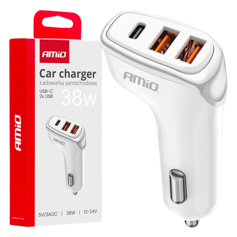 ΦΟΡΤΙΣΤΗΣ ΑΝΑΠΤΗΡΑ 12/24V ΜΕ 3 ΘΥΡΕΣ USB-C+2xUSB 38W 5V/3AQC ΤΑΧΕΙΑΣ ΦΟΡΤΙΣΗΣ ΛΕΥΚΟΣ AMIO - 1 Τεμ. - Amio - 03886/AM ΦΟΡΤΙΣΤΗΣ ΑΝΑΠΤΗΡΑ 12/24V ΜΕ 3 ΘΥΡΕΣ USB-C+2xUSB 38W 5V/3AQC ΤΑΧΕΙΑΣ ΦΟΡΤΙΣΗΣ ΛΕΥΚΟΣ AMIO - 1 Τεμ. - Amio - 03886/AM