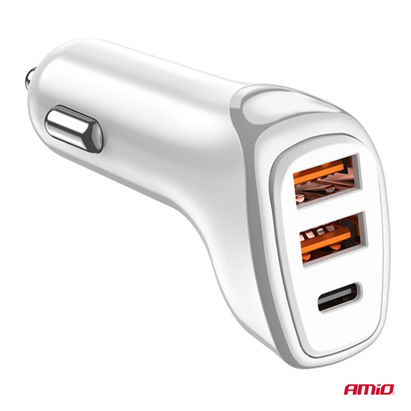 ΦΟΡΤΙΣΤΗΣ ΑΝΑΠΤΗΡΑ 12/24V ΜΕ 3 ΘΥΡΕΣ USB-C+2xUSB 38W 5V/3AQC ΤΑΧΕΙΑΣ ΦΟΡΤΙΣΗΣ ΛΕΥΚΟΣ AMIO - 1 Τεμ. - Amio - 03886/AM ΦΟΡΤΙΣΤΗΣ ΑΝΑΠΤΗΡΑ 12/24V ΜΕ 3 ΘΥΡΕΣ USB-C+2xUSB 38W 5V/3AQC ΤΑΧΕΙΑΣ ΦΟΡΤΙΣΗΣ ΛΕΥΚΟΣ AMIO - 1 Τεμ. - Amio - 03886/AM