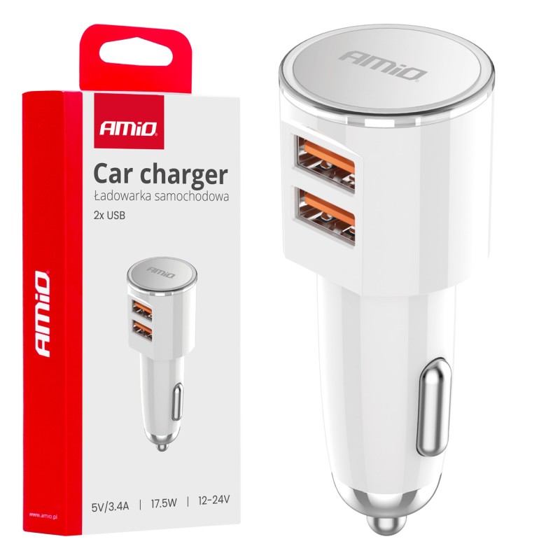 ΦΟΡΤΙΣΤΗΣ ΑΝΑΠΤΗΡΑ 12/24V ΜΕ 2 ΘΥΡΕΣ 2xUSB 17.5W 5V/3.4A ΛΕΥΚΟΣ ΑΜΙΟ - 1 ΤΕΜ. - Amio - 03888/AM ΦΟΡΤΙΣΤΗΣ ΑΝΑΠΤΗΡΑ 12/24V ΜΕ 2 ΘΥΡΕΣ 2xUSB 17.5W 5V/3.4A ΛΕΥΚΟΣ ΑΜΙΟ - 1 ΤΕΜ. - Amio - 03888/AM