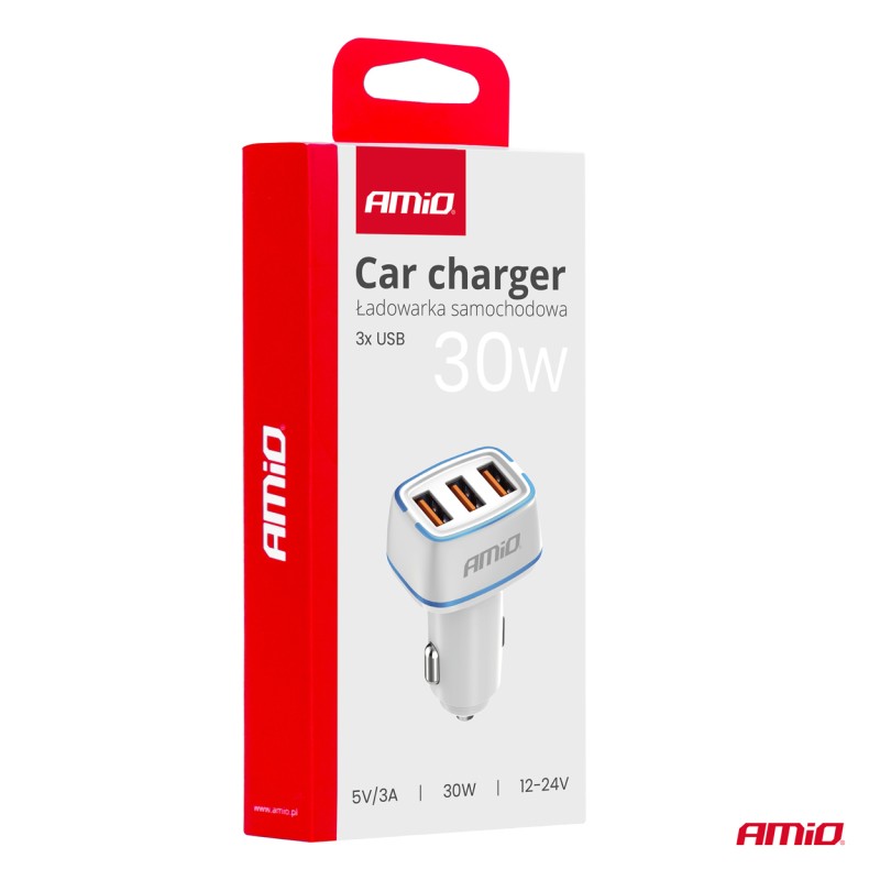 ΦΟΡΤΙΣΤΗΣ ΑΝΑΠΤΗΡΑ 12/24V ΜΕ 3 ΘΥΡΕΣ 3xUSB 30W 5V/3.0A ΛΕΥΚΟΣ 1 ΑΜΙΟ - 1 ΤΕΜ. - Amio - 03889/AM ΦΟΡΤΙΣΤΗΣ ΑΝΑΠΤΗΡΑ 12/24V ΜΕ 3 ΘΥΡΕΣ 3xUSB 30W 5V/3.0A ΛΕΥΚΟΣ 1 ΑΜΙΟ - 1 ΤΕΜ. - Amio - 03889/AM