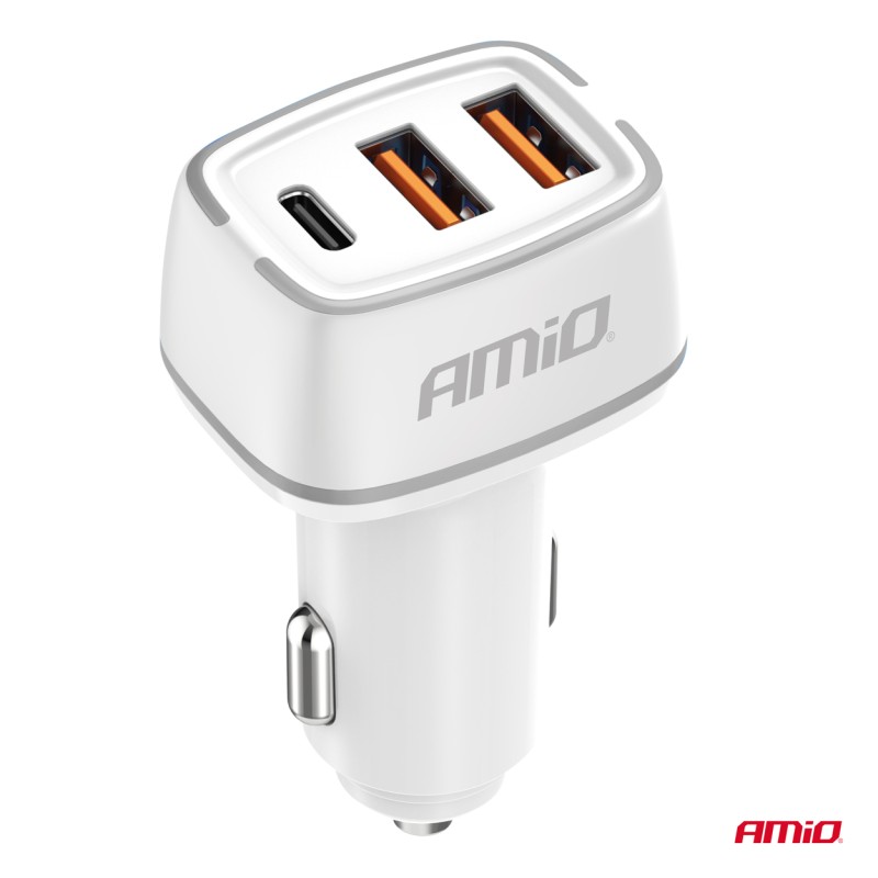 ΦΟΡΤΙΣΤΗΣ ΑΝΑΠΤΗΡΑ 12/24V ΜΕ 3 ΘΥΡΕΣ USB-C+2xUSB 32W 5V/3AQC ΤΑΧΕΙΑΣ ΦΟΡΤΙΣΗΣ ΛΕΥΚΟΣ ΑΜΙΟ - 1 ΤΕΜ. - Amio - 03890/AM ΦΟΡΤΙΣΤΗΣ ΑΝΑΠΤΗΡΑ 12/24V ΜΕ 3 ΘΥΡΕΣ USB-C+2xUSB 32W 5V/3AQC ΤΑΧΕΙΑΣ ΦΟΡΤΙΣΗΣ ΛΕΥΚΟΣ ΑΜΙΟ - 1 ΤΕΜ. - Amio - 03890/AM