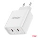 ΦΟΡΤΙΣΤΗΣ ΚΙΝΗΤΟY ΟΙΚΙΑΚΗ ΠΡΙΖΑ 2ΘΥΡΕΣ 2xUSB-C 40W 5V/3AQC ΛΕΥΚΟΣ  ΑΜΙΟ - 1 ΤΕΜ. - Amio - 03892/AM