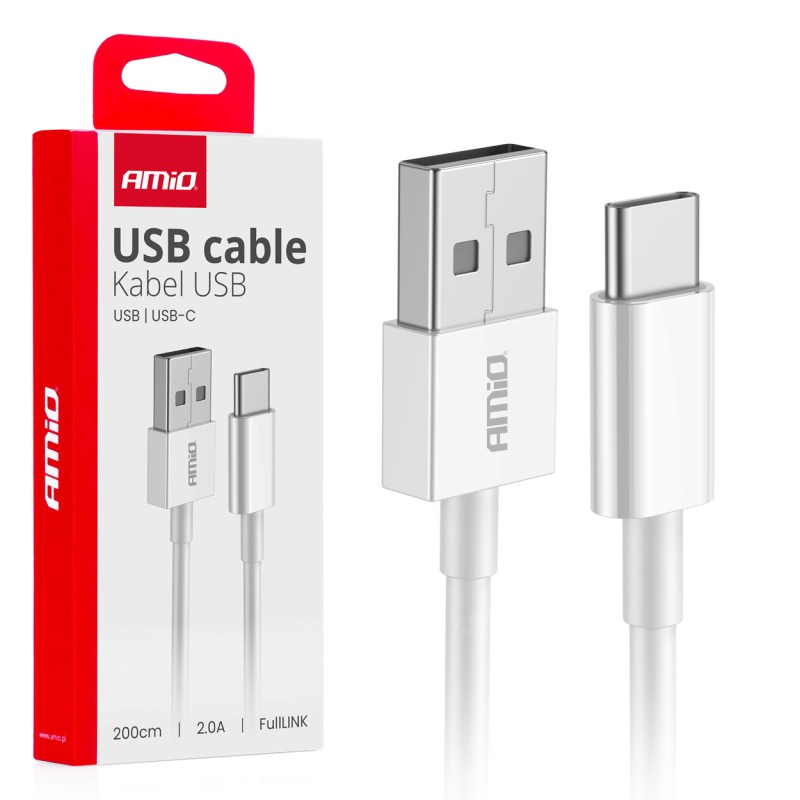 ΚΑΛΩΔΙΑ ΦΟΡΤΙΣΗΣ ΚΑΙ ΜΕΤΑΦΟΡΑΣ ΔΕΔΟΜΕΝΩΝ USB ΣΕ USB-C 200cm 2A ΛΕΥΚΟ ΑΜΙΟ - 1 ΤΕΜ. - Amio - 03894/AM ΚΑΛΩΔΙΑ ΦΟΡΤΙΣΗΣ ΚΑΙ ΜΕΤΑΦΟΡΑΣ ΔΕΔΟΜΕΝΩΝ USB ΣΕ USB-C 200cm 2A ΛΕΥΚΟ ΑΜΙΟ - 1 ΤΕΜ. - Amio - 03894/AM