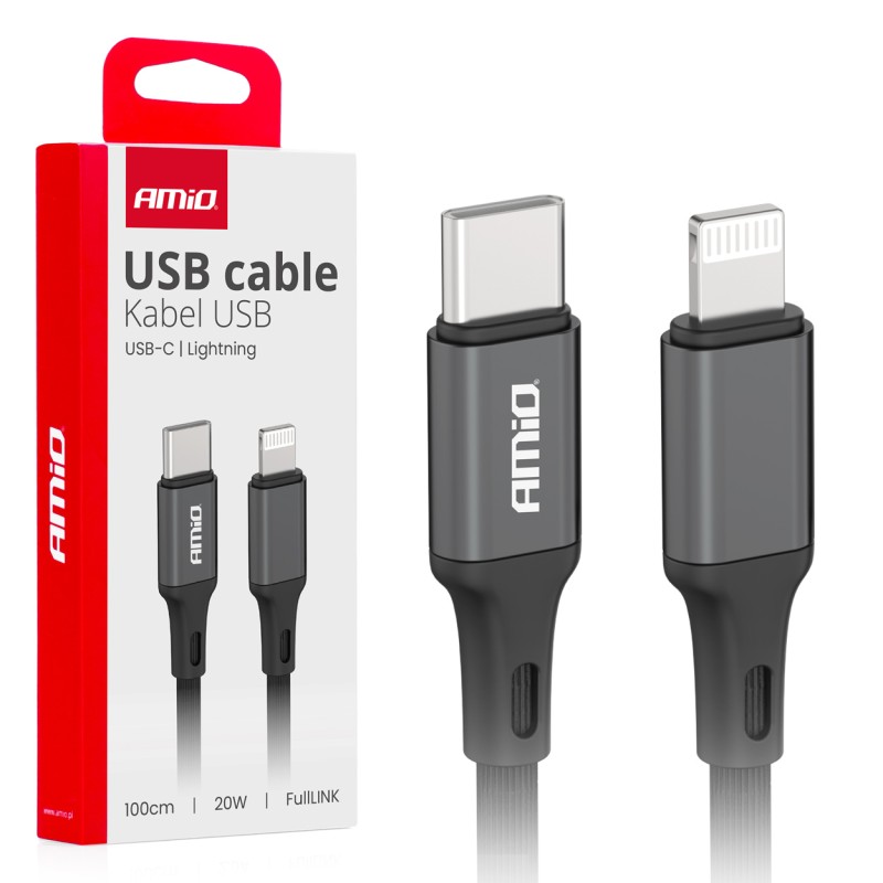 ΚΑΛΩΔΙΑ ΦΟΡΤΙΣΗΣ ΚΑΙ ΜΕΤΑΦΟΡΑΣ ΔΕΔΟΜΕΝΩΝ USB TYPE C ΣΕ APPLE LIGHTING 100CM 20W ΜΑΥΡΟ ΑΜΙΟ - 1 ΤΕΜ. - Amio - 03904/AM ΚΑΛΩΔΙΑ ΦΟΡΤΙΣΗΣ ΚΑΙ ΜΕΤΑΦΟΡΑΣ ΔΕΔΟΜΕΝΩΝ USB TYPE C ΣΕ APPLE LIGHTING 100CM 20W ΜΑΥΡΟ ΑΜΙΟ - 1 ΤΕΜ. - Amio - 03904/AM