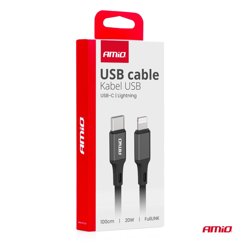 ΚΑΛΩΔΙΑ ΦΟΡΤΙΣΗΣ ΚΑΙ ΜΕΤΑΦΟΡΑΣ ΔΕΔΟΜΕΝΩΝ USB TYPE C ΣΕ APPLE LIGHTING 100CM 20W ΜΑΥΡΟ ΑΜΙΟ - 1 ΤΕΜ. - Amio - 03904/AM ΚΑΛΩΔΙΑ ΦΟΡΤΙΣΗΣ ΚΑΙ ΜΕΤΑΦΟΡΑΣ ΔΕΔΟΜΕΝΩΝ USB TYPE C ΣΕ APPLE LIGHTING 100CM 20W ΜΑΥΡΟ ΑΜΙΟ - 1 ΤΕΜ. - Amio - 03904/AM