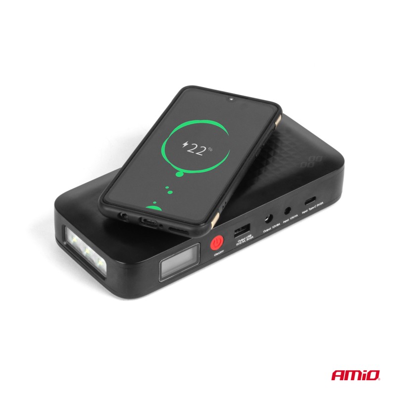 ΕΚΚΙΝΗΤΗΣ ΜΠΑΤΑΡΙΑΣ - STARTER POWERBANK 12V 4000mAh 800A ΜΕ ΟΘΟΝΗ LCD & ΑΣΥΡΜΑΤΗ ΦΟΡΤΙΣΗ ΑΜΙΟ - 1 τεμ. - Amio - 04055/AM ΕΚΚΙΝΗΤΗΣ ΜΠΑΤΑΡΙΑΣ - STARTER POWERBANK 12V 4000mAh 800A ΜΕ ΟΘΟΝΗ LCD & ΑΣΥΡΜΑΤΗ ΦΟΡΤΙΣΗ ΑΜΙΟ - 1 τεμ. - Amio - 04055/AM