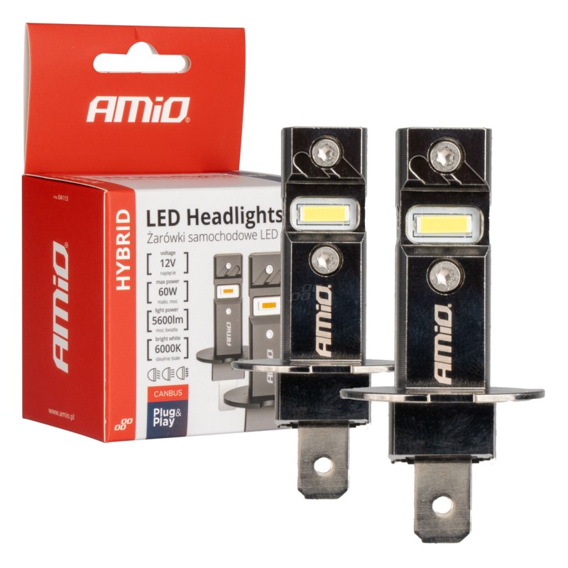 ΛΑΜΠΕΣ LED H3 12V 60W 6.000K 5.600lm +400% LED CAN-BUS HYBRID SERIES AMIO - 2 ΤΕΜ. - Amio - 04113/AM ΛΑΜΠΕΣ LED H3 12V 60W 6.000K 5.600lm +400% LED CAN-BUS HYBRID SERIES AMIO - 2 ΤΕΜ. - Amio - 04113/AM