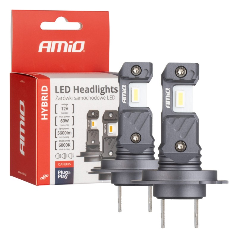 ΛΑΜΠΕΣ LED H7/Η18 12V 60W 6.000K 5.600lm +400% LED CAN-BUS HYBRID SERIES AMIO - 2 ΤΕΜ. - Amio - 04115/AM ΛΑΜΠΕΣ LED H7/Η18 12V 60W 6.000K 5.600lm +400% LED CAN-BUS HYBRID SERIES AMIO - 2 ΤΕΜ. - Amio - 04115/AM