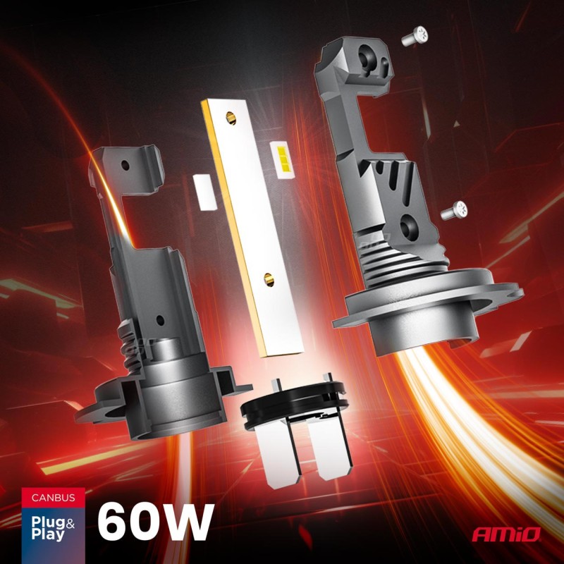 ΛΑΜΠΕΣ LED H7/Η18 12V 60W 6.000K 5.600lm +400% LED CAN-BUS HYBRID SERIES AMIO - 2 ΤΕΜ. - Amio - 04115/AM ΛΑΜΠΕΣ LED H7/Η18 12V 60W 6.000K 5.600lm +400% LED CAN-BUS HYBRID SERIES AMIO - 2 ΤΕΜ. - Amio - 04115/AM