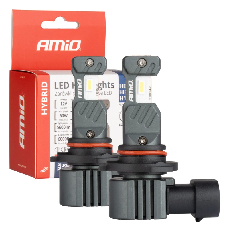 ΛΑΜΠΕΣ LED HΒ3 9005 / HIR1 / H10 12V 60W 6.000K 5.600lm +400% LED CAN-BUS HYBRID SERIES AMIO - 2 ΤΕΜ. - Amio - 04117/AM ΛΑΜΠΕΣ LED HΒ3 9005 / HIR1 / H10 12V 60W 6.000K 5.600lm +400% LED CAN-BUS HYBRID SERIES AMIO - 2 ΤΕΜ. - Amio - 04117/AM
