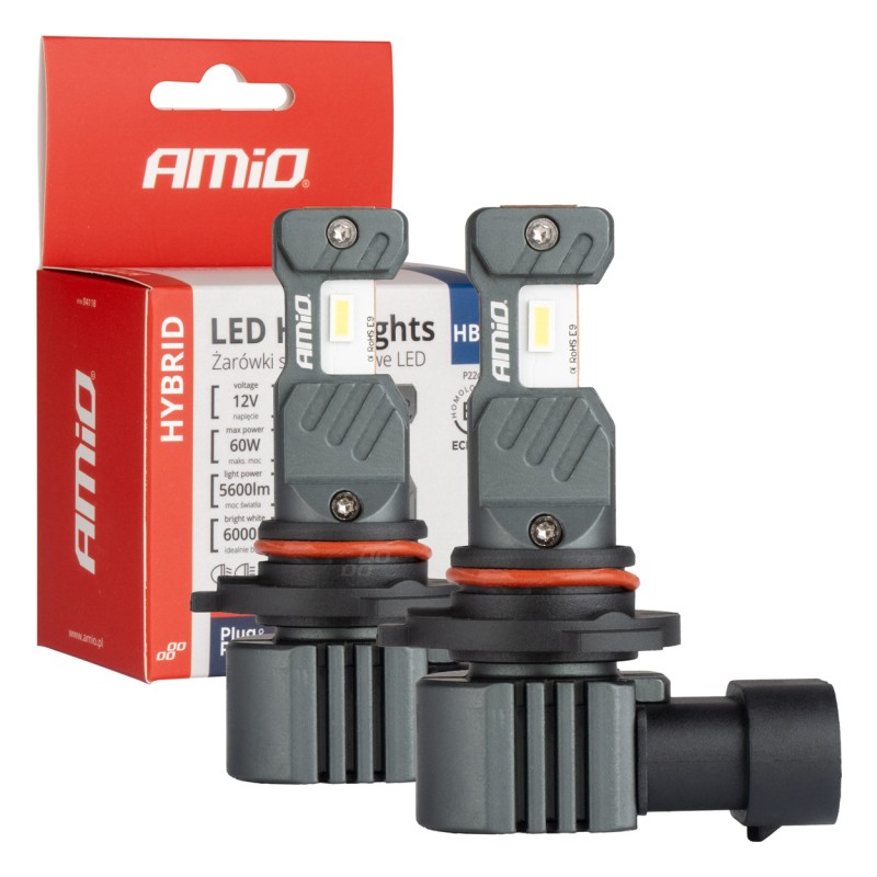 ΛΑΜΠΕΣ LED HΒ4 9006 12V 60W 6.000K 5.600lm +400% LED CAN-BUS HYBRID SERIES AMIO - 2 ΤΕΜ. - Amio - 04118/AM ΛΑΜΠΕΣ LED HΒ4 9006 12V 60W 6.000K 5.600lm +400% LED CAN-BUS HYBRID SERIES AMIO - 2 ΤΕΜ. - Amio - 04118/AM